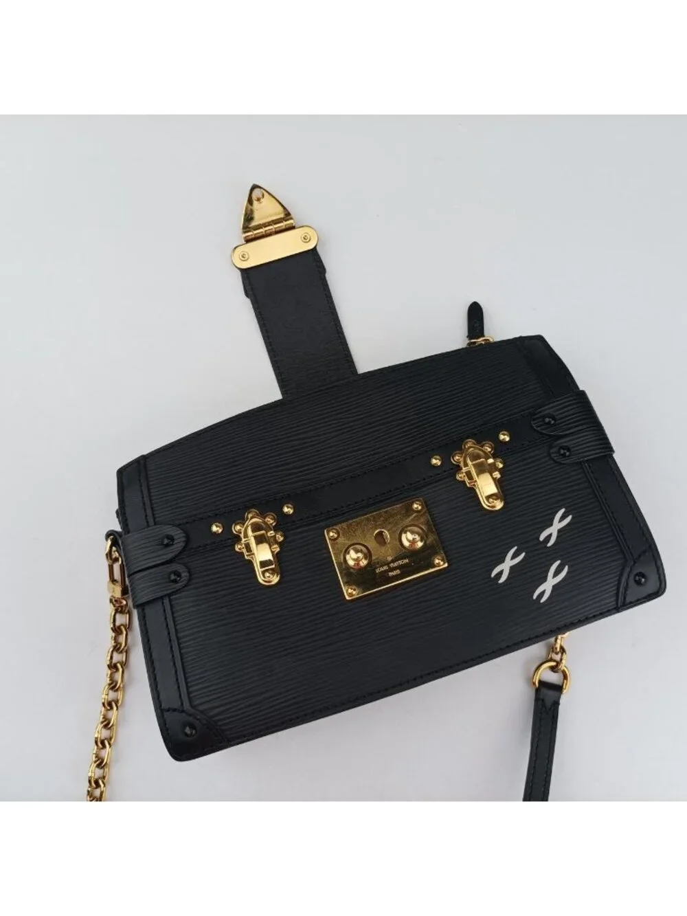 Louis Vuitton Trunk Clutch Black Epi and Present